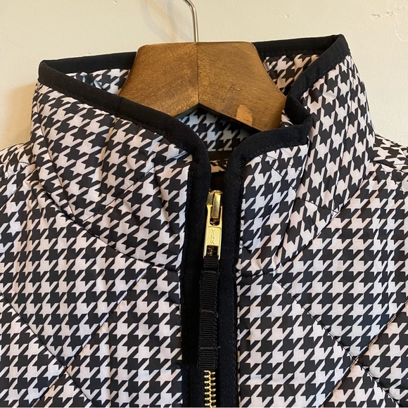 J.CREW Black & White Houndstooth Puffer Vest Alabama - Picture 8 of 13